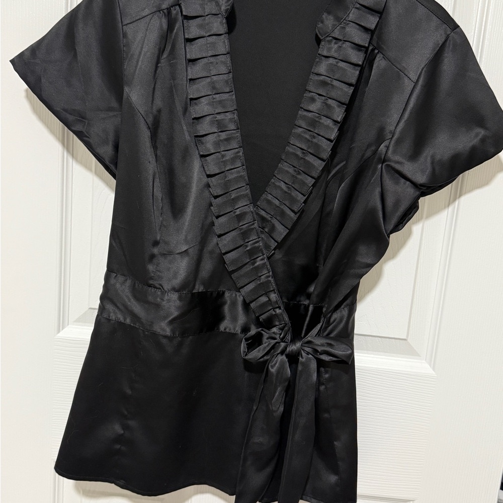 RW&CO. Black Satin Top